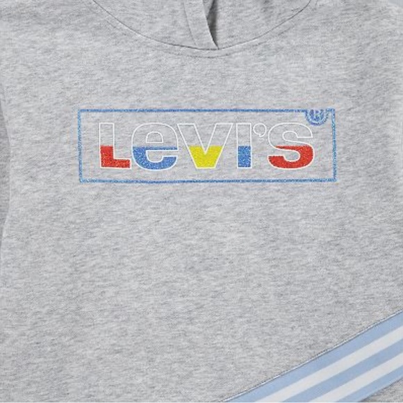 Girls 3T Levi's® Lightweight Fleece Crossover Hem Logo Hoodie-NWT - Picture 2 of 9